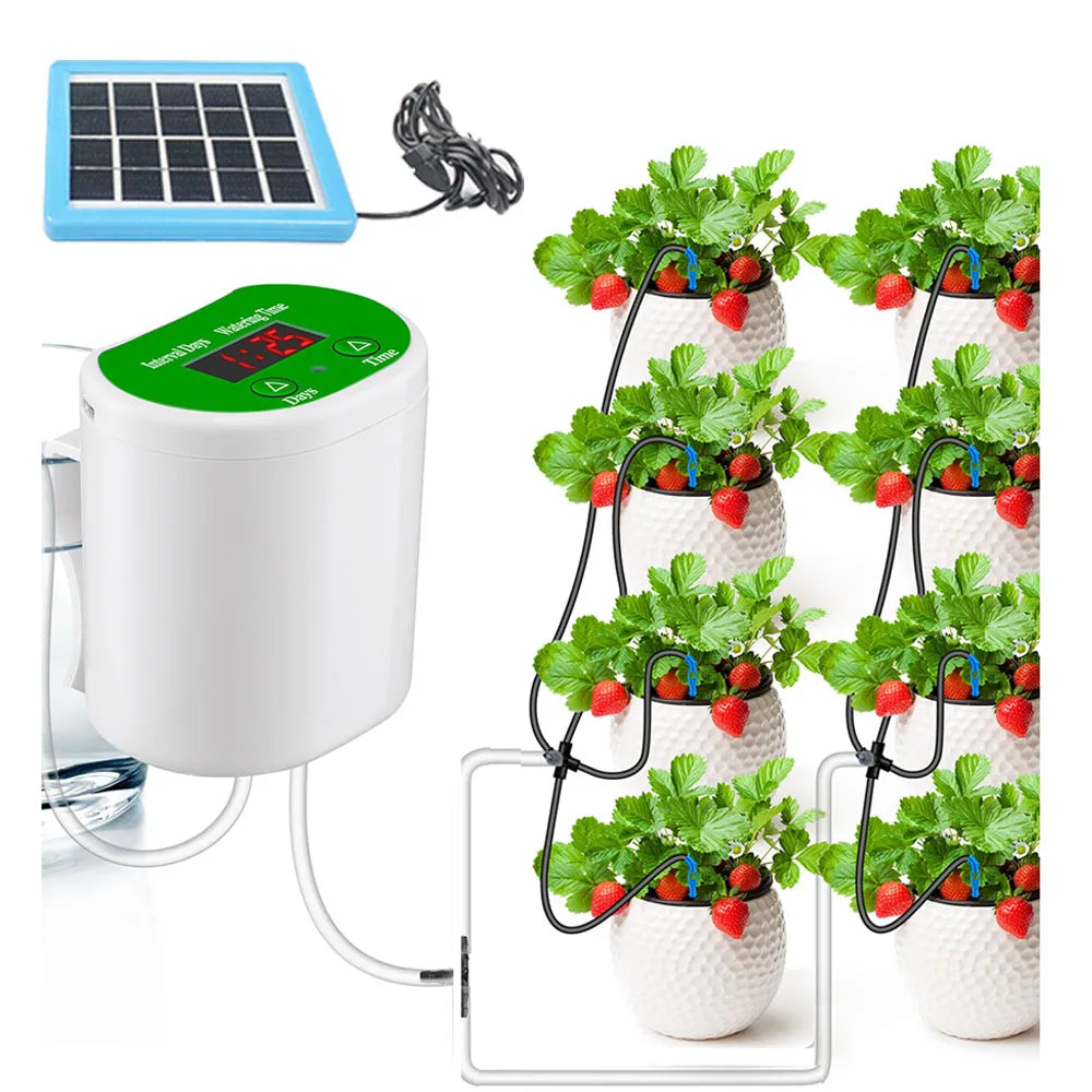 Pump Intelligent Drip Irrigation Water Pump Timer System Garden Automatic Watering Device Solar Energy ChargingPotted Plant