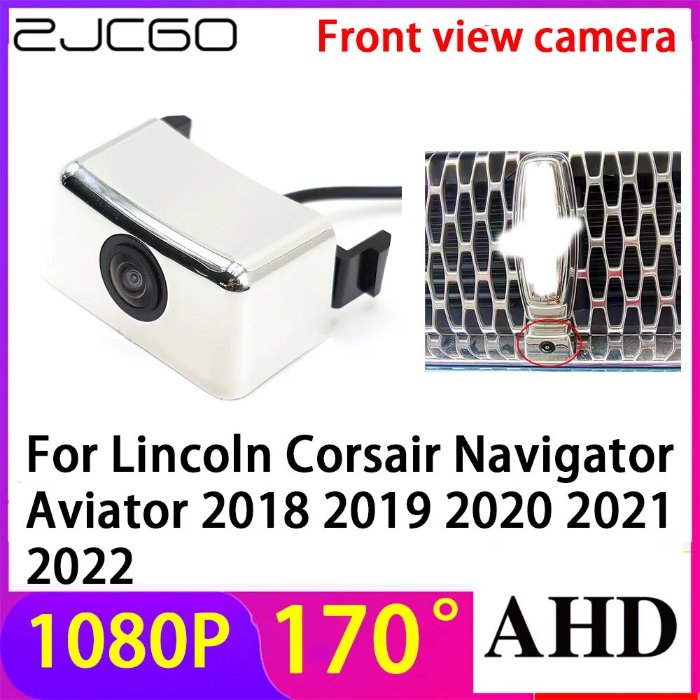 ZJCGO AHD 1080P LOGO Car Parking Front View Camera Waterproof for Lincoln Corsair Navigator Aviator 2018 2019 2020 2021 2022