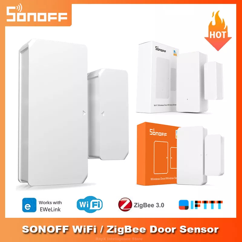 SONOFF DW2 WiFi/ SNZB-04 Zigbee Window Door Sensor Door Open/Closed Detectors EWeLink App Notification Smart Home Security Alarm