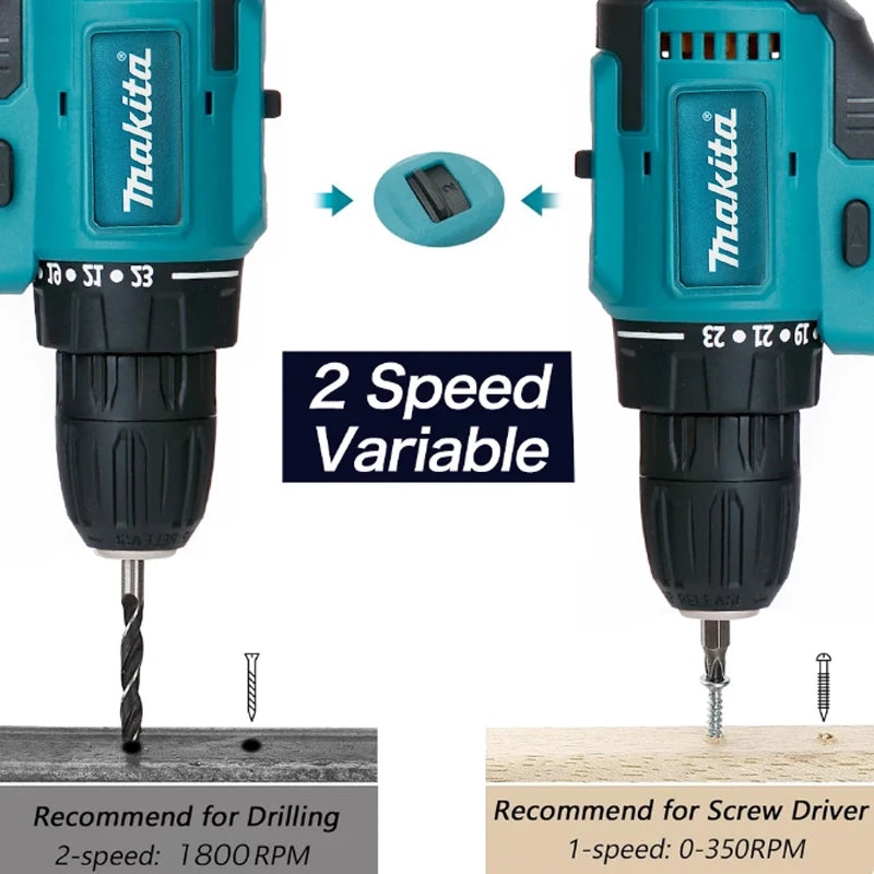 Makita 18V 1000Nm Brushless Rechargeable 10mm Impact Driver Electric Drill Electric Tool Impact Screwdriver Electric Drill