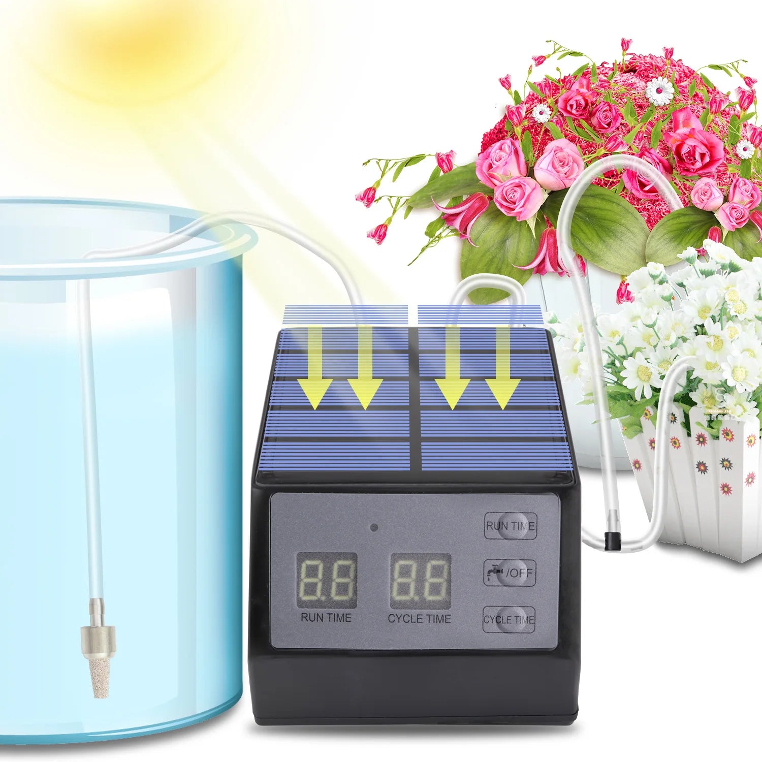 Solar Energy Intelligent Automatic Watering Device Timer System Garden Drip Irrigation Device