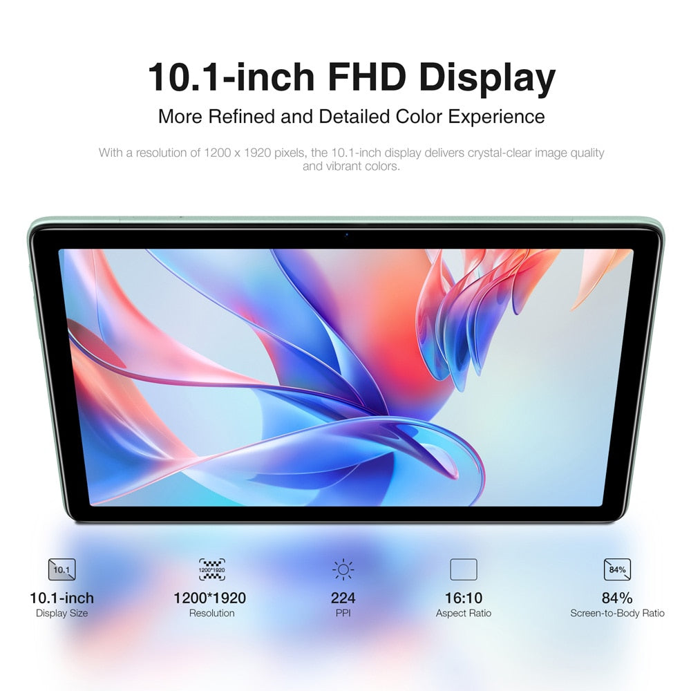 DOOGEE T10S Tablet 10.1" FHD 8.4MM TÜV SÜD Blue Light Certification Display Widevine L1 Support 6600mAh Battery Android 13