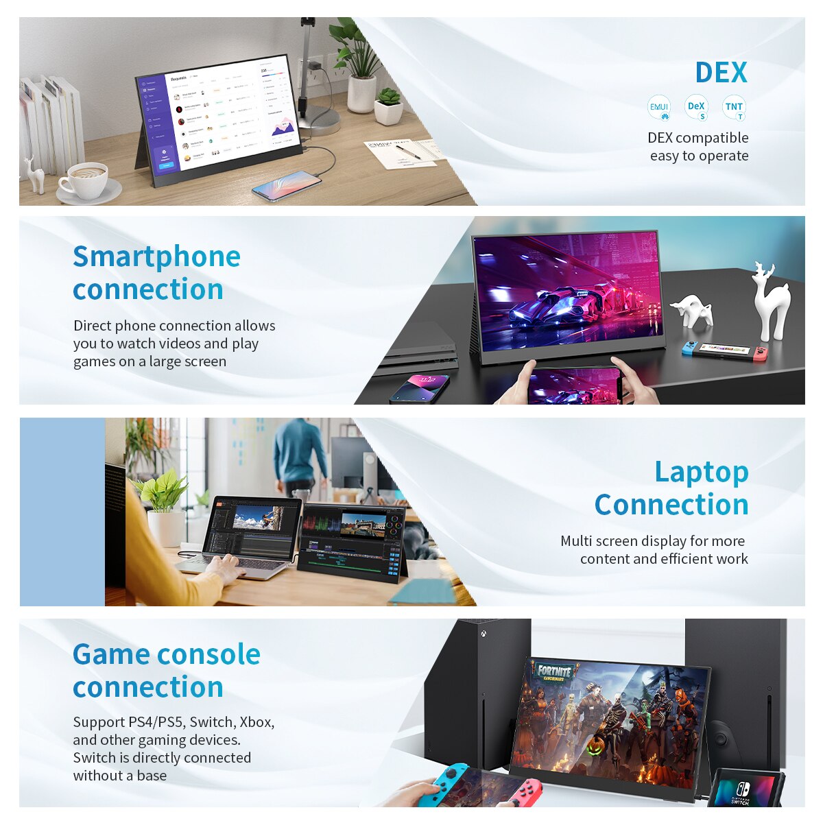 TUHUI 15.6 Inch Portable Monitor Gaming FHD 1080P IPS USB-C Mini-HDMI Travel Display for Phone Mac Laptop PC Switch Xbox PS4/5