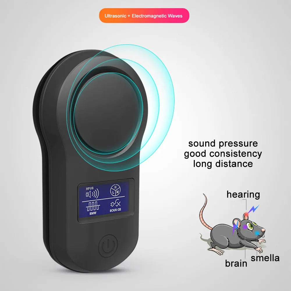 Ultrasonic Mosquito Repellent Electromagnetic Wave Mouse Insect Repeller LCD Display Electronic Mosquito Killer Used for Indoor
