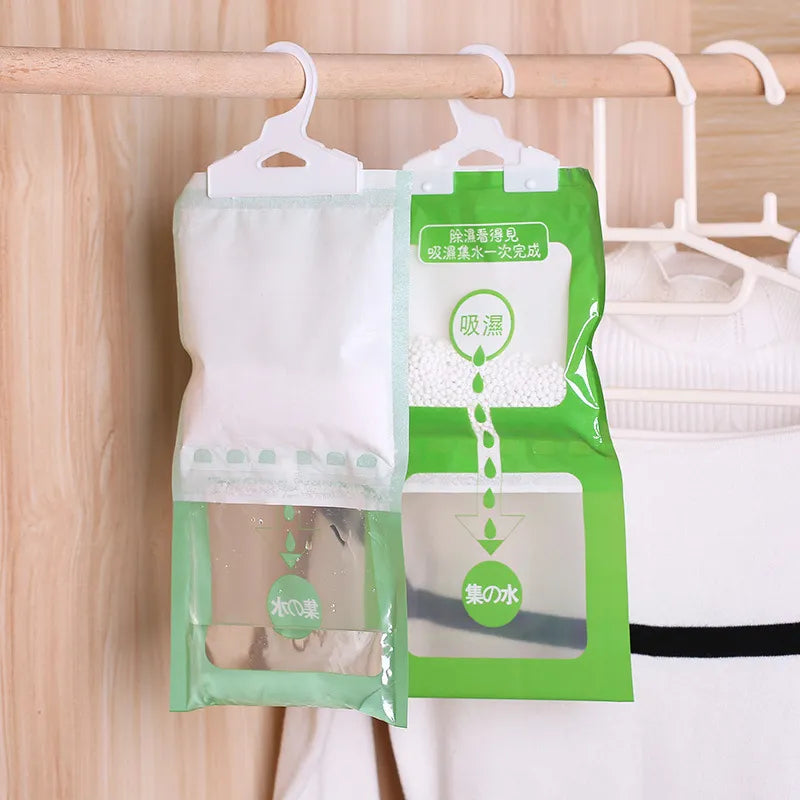 2 Pcs Drying Agent Hygroscopic Anti-Mold Desiccant Bags New Hanging Wardrobe Hanging Moisture Bag Closet Cabinet Dehumidifier