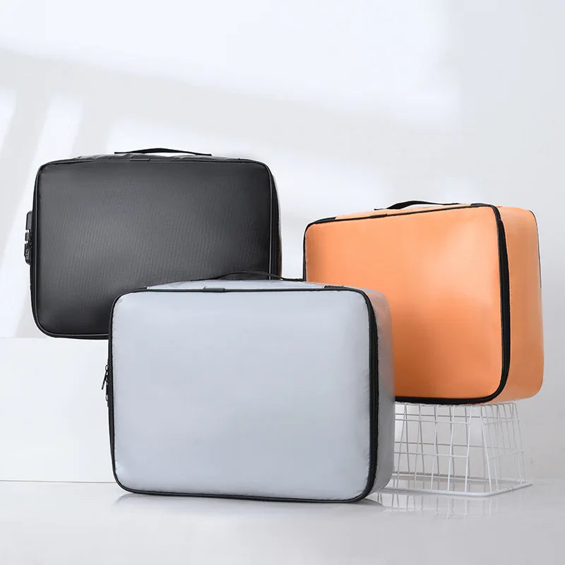 Fireproof Document Password Bag Waterproof Multi-Layer Card Case Travel File Money Storage Safe Papers Zipper Safety Organizer