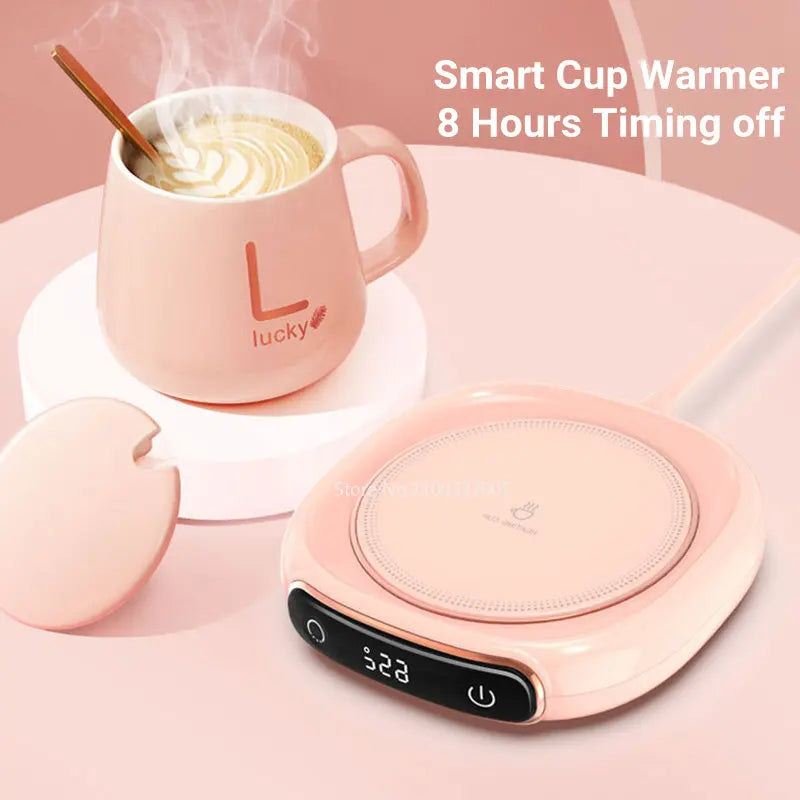 Portable Coffee Cup Heater Electric Mug Warmer  for Milk Tea Food Smart Heating Coaster 3 Gear Settings Auto-off Cup Warming Pad