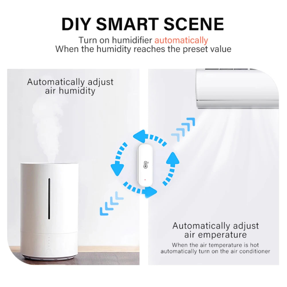 Tuya Zigbee Temperature Humidity Sensor SmartLife Remote Monitor For Smart Home Workwith Alexa Google Home Tuya Zigbee Hub Need