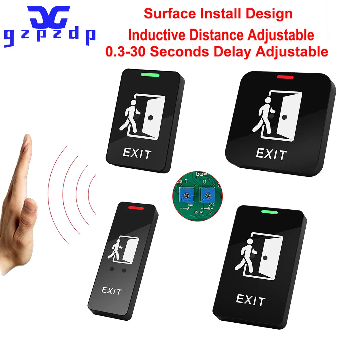 DC12V 24V Surface Install Infrared Sensor Door Lock Release Switch Access Control System Accessory No Touch Exit Button
