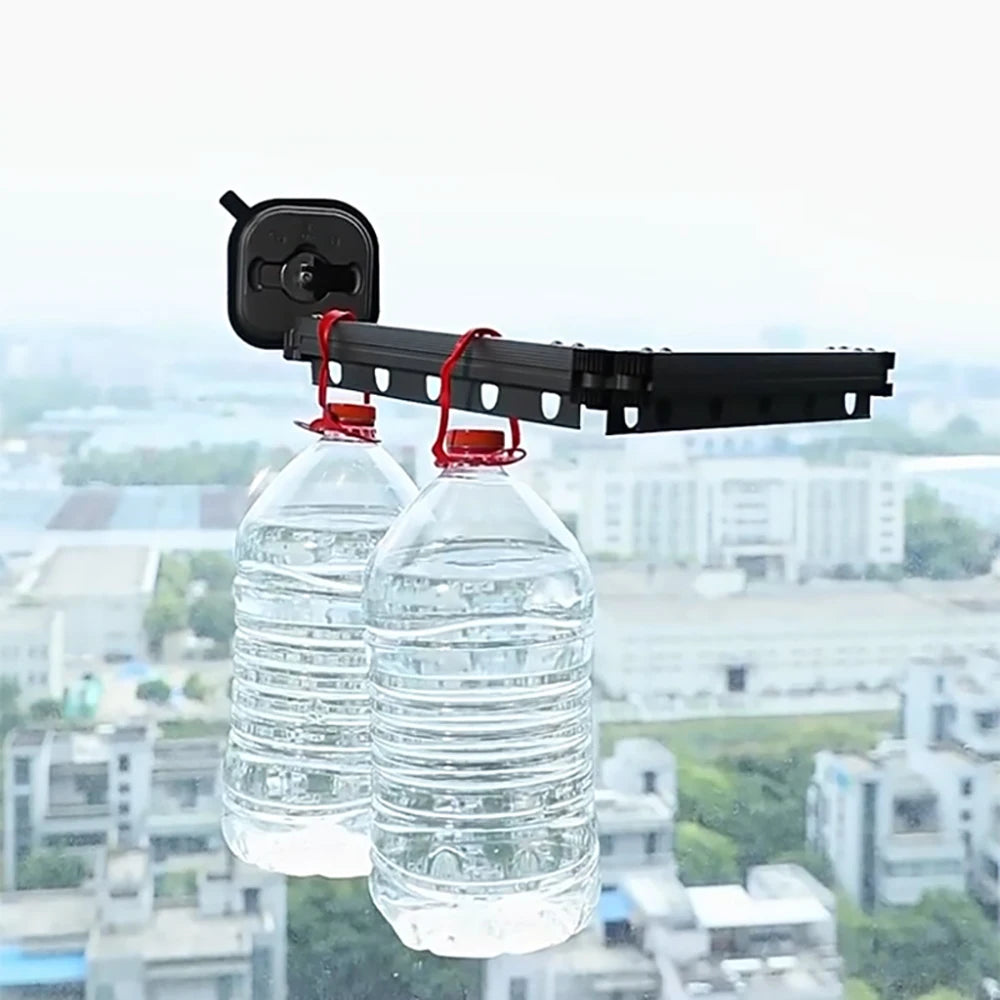 Retractable Clothes Drying Rack No Punching Laundry Drying Rack Wall Mount Suction Cup Drying Rack Travel Portable Hanger