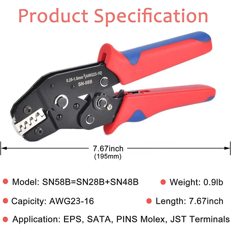 SN-58B Dupont Crimping Tool Crimp Pliers Terminal Ferrule Crimper Wire Hand Tool Set For Dupont XH2.54 KF2510 SM 2.54mm Plug