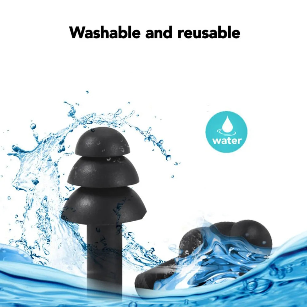 Soft Silicone Earplugs Waterproof Swimming Ear Plugs Reusable Noise Reduction Sleeping Ear Plugs Hearing Protector With Box