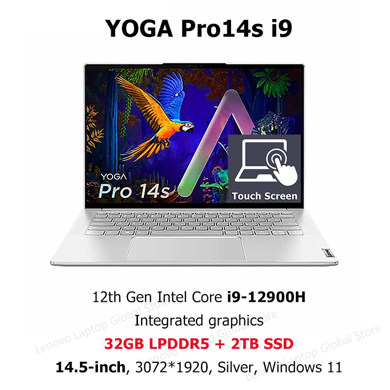 Lenovo YOGA Pro 14s i9-12900H Laptop 32GB + 1TB SSD 14.5-Inch 3072x1920 120Hz Touch Screen 12th Gen Intel Core Notebook Computer