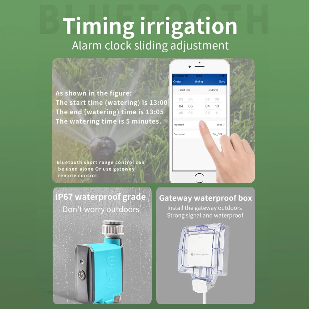 Tuya Smart Home WiFi Automatic Irrigation System Garden Watering Timer Drip Irrigation Faucet Valve Controller Bluetooth Gateway