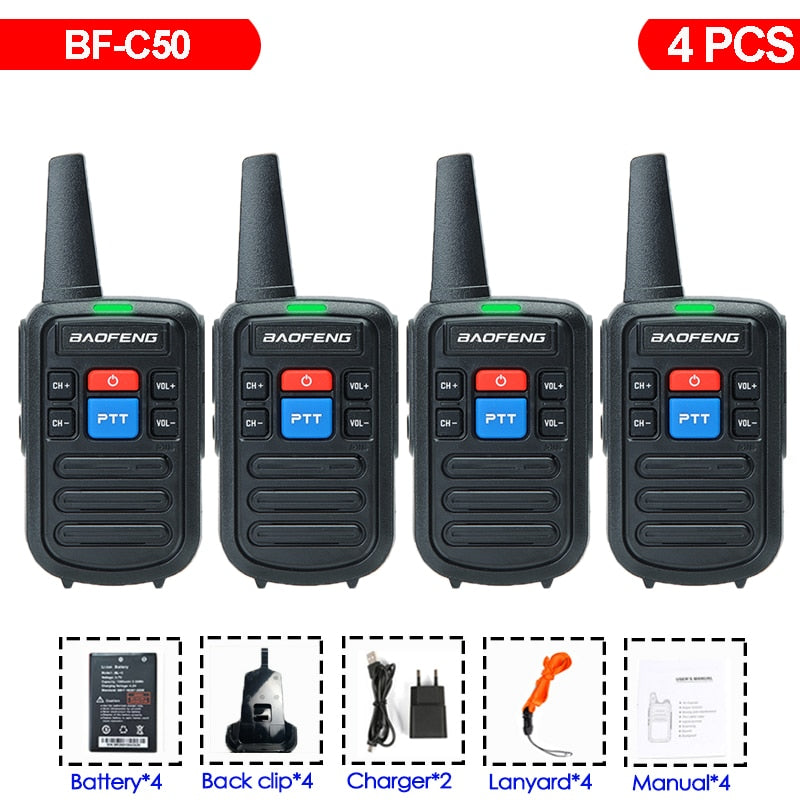lot BF-C50 baofeng walkie talkie UHF 400-470MHz 16Channel Portable two way radio talkie walkie with earpiece bf888s transceiver