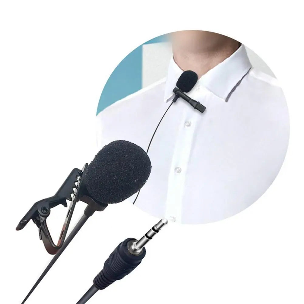 3.5mm Lavalier Microphone Vocal Stand Clip Tie For Mobile Phone Conference Speech Audio Video Lapel Microphone