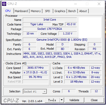 ERYING DIY Desktop Motherboard with Onboard 11th Core CPU 0000 ES 1.8GHz-4.5GHz 6C12T 18MB Cache(Refer To i7 11600H) Gaming PC