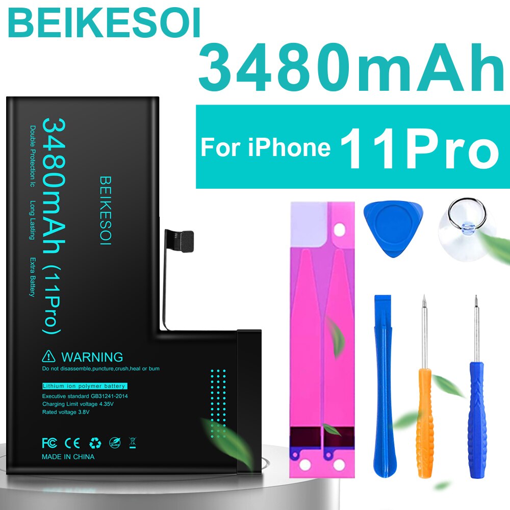 BEIKESOI phone Battery For iPhone  6S 6 7 8 Plus 11 12 13 14 Pro Replacement Bateria For Apple iPhone  X XS MAX