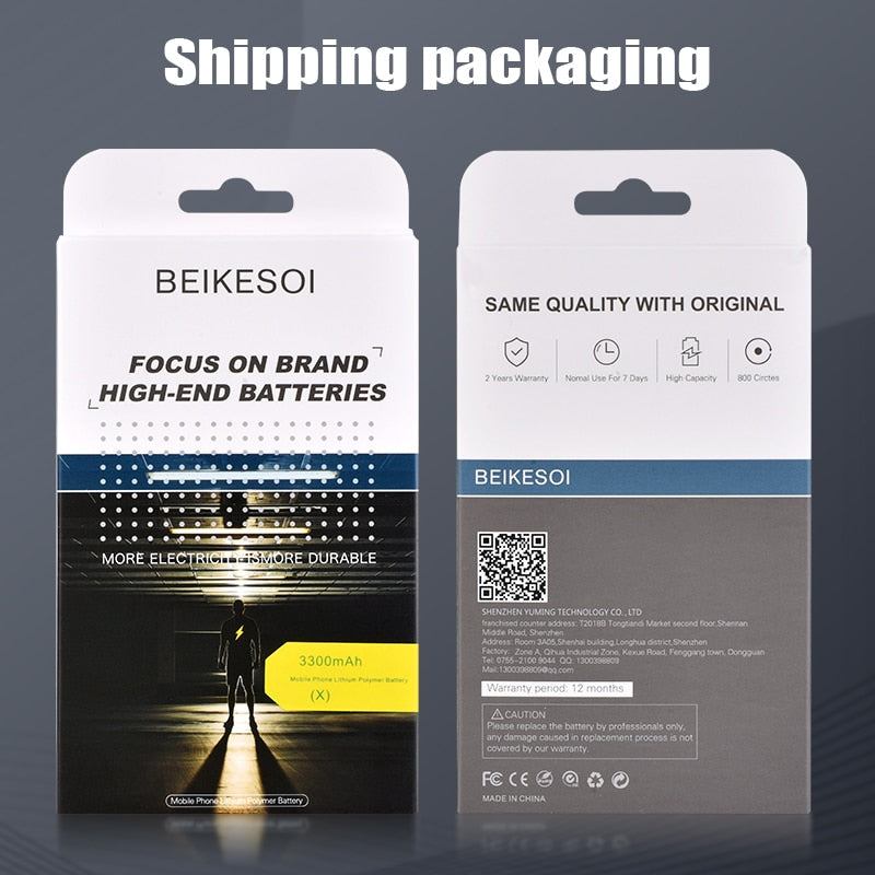 BEIKESOI phone Battery For iPhone X XR XS Max 11 Pro max 12 13 14 Replacement Bateria For Apple iPhone  X XS MAX