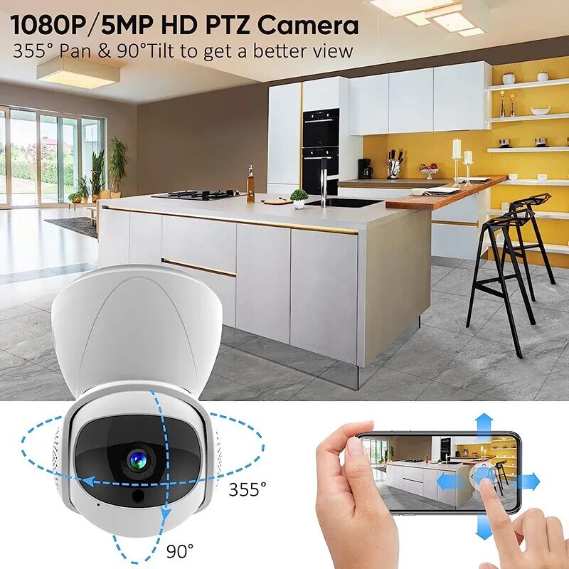 FHD Wireless WIFI PTZ Camera IP CCTV Security Protector Surveillance Camera Smart Auto Tracking Baby Monitor with Google Alexa