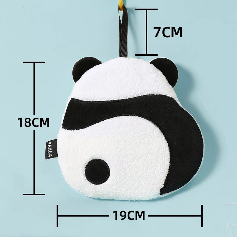Cute Cartoon Absorbent Hand Towel Chic Bathing Towel Non-shedding Hanging Panda Wipe Towel Soft Kids Hand Towels