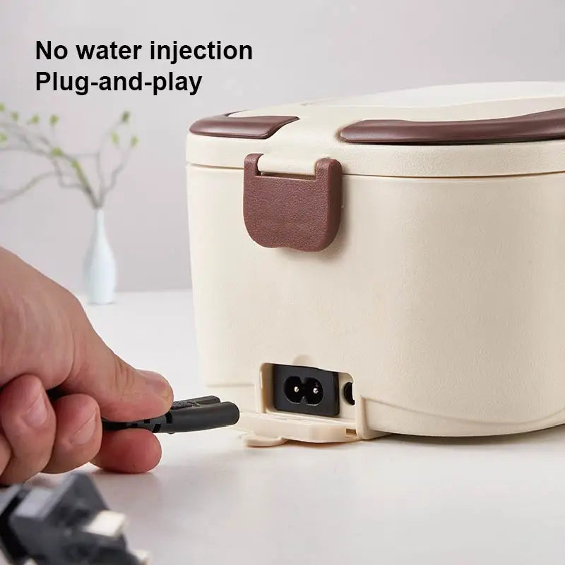 12V 24V Car Electric Lunch Box Portable 110V 220V Water Free Electric Rice Cooker 304 Stainless Steel Lunch Box Food Warmer 1.5L