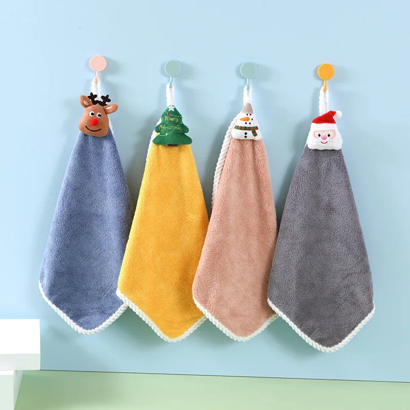 Christmas Soft New Xmas Hand Towel  Red Santa Claus New Year Gift Washing Hand Face Towel Cloth Home Bathroom Man Woman Gym