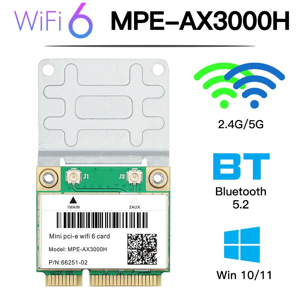 WiFi 6E AX210HMW Mini PCI-E Wifi Card Bluetooth 5.3 For Intel AX210 Network Card Wifi 6 AX200 802.11AX Wireless Adapter