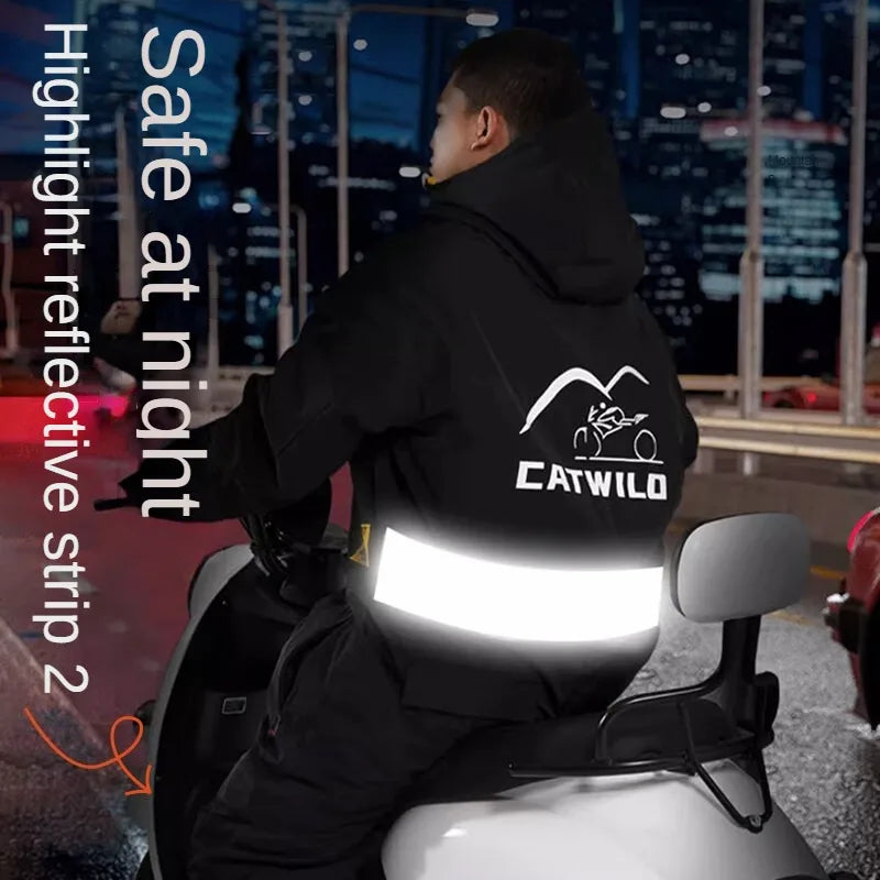 Electric Motorcycle Windproof Waterproof Warm Snowmobile Jackets Winter Fishing Ski Suits Motorcycle Riding Cold-proof Clothing