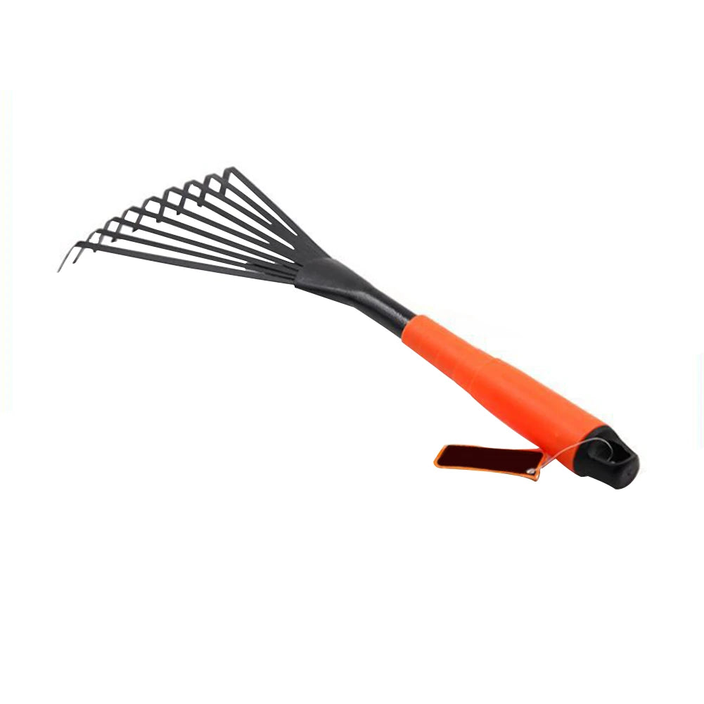 16inch Digging Collect Loose Debris Professional Home Steel Durable 9 Teeth With Ergonomic Grip Garden Rake Hand Tool Fan Leaf