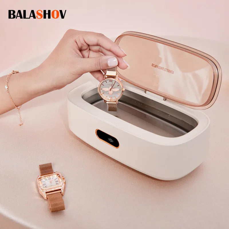 Ultrasonic Cleaner 45000Hz High Frequency Sonicator Bath Wash Machine Timer for Jewelry Parts Glasses Watch Makeup Brushes Teeth