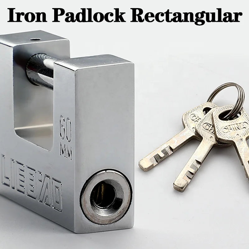 40MM -100MM Multi specification container use rust-proof heavy duty iron padlock rectangular padlock door lock