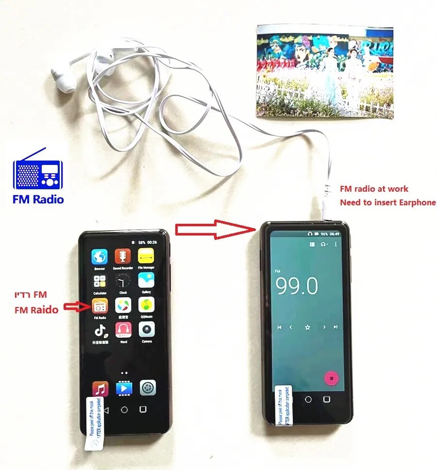 Portable Mp4 Player Wifi Android Touch Screen Bluetooth Radio Fm Free Music Video Download Mp3 Mp4 Player Speaker Voice Recorder