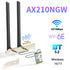 Wi-Fi 6E Intel AX210 Wireless Card 5374Mbps BT5.3 Desktop Kit Antenna 802.11ax Tri-Band 2.4G/5Ghz/6G AX210NGW Than Wifi6 AX200