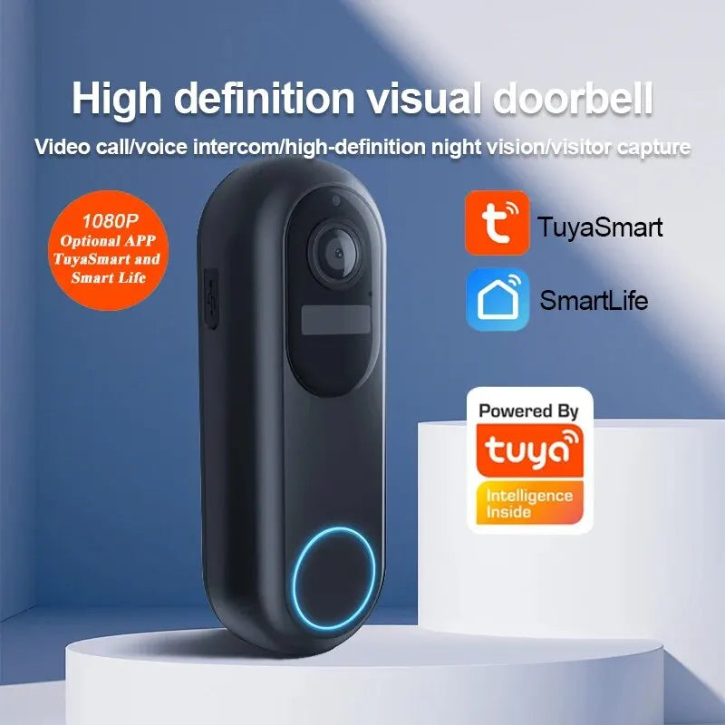 1080P Tuya Smart Video Doorbell WIFI Wireless Door Bell Waterproof Night Vision Smart Home Video Intercom Camera 2.4GHz 5GHz