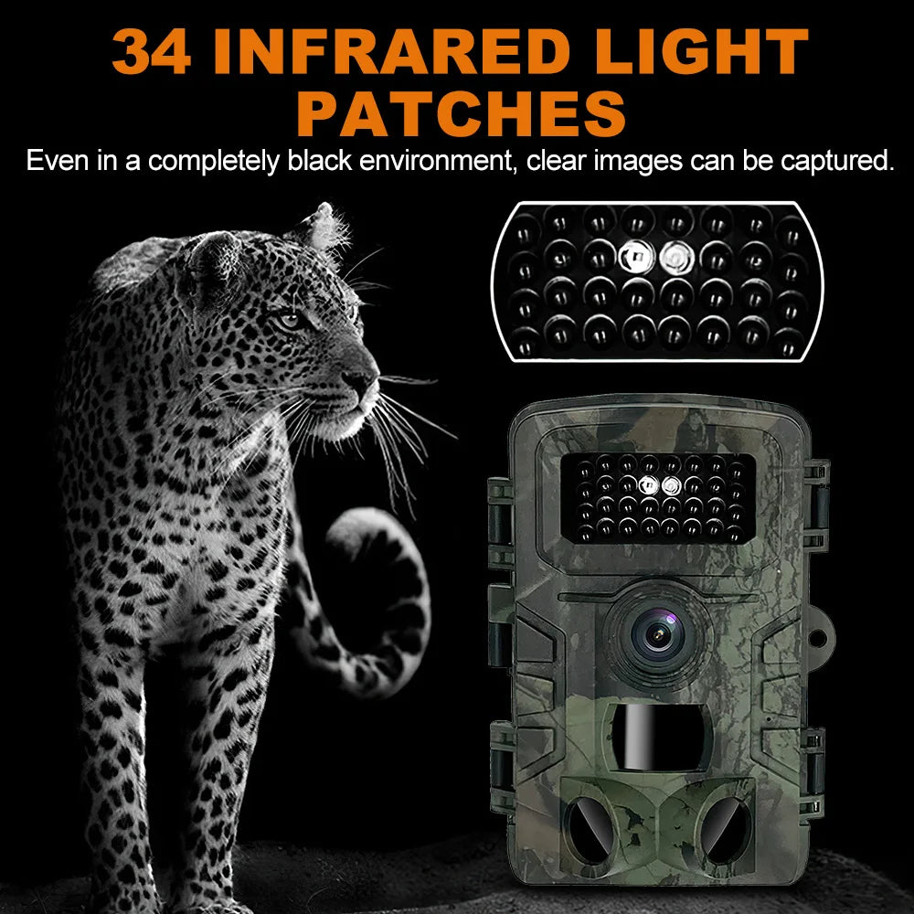 PR700 Waterproof 16MP Wildlife Camera Night Vision Trail Camera Motion Activated Scouting Hunting Cam 0.3S Trigger Photo Traps