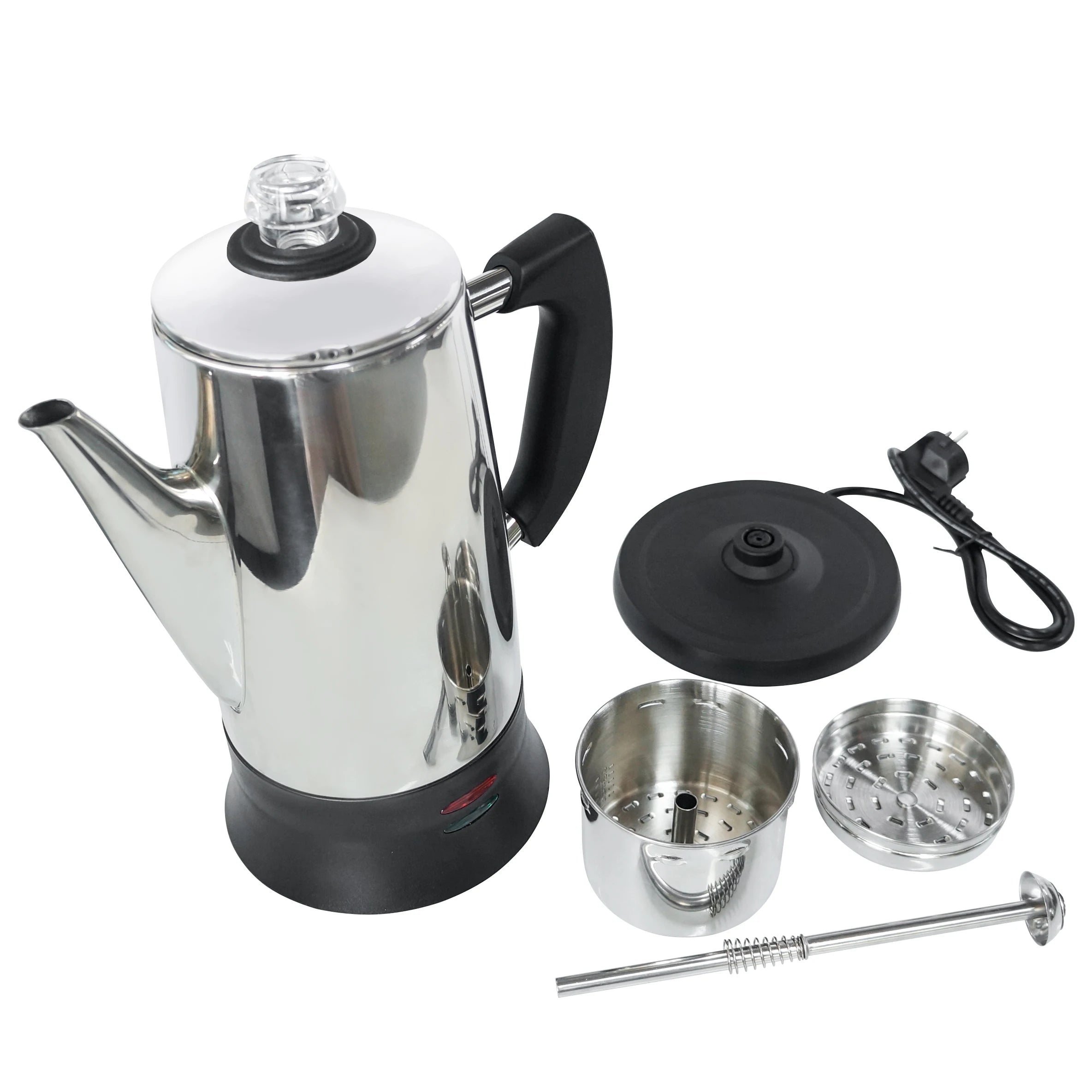Stainless Steel Hand Brewed Coffee Maker Mocha Electric Coffee Percolator Pot Espresso Maker