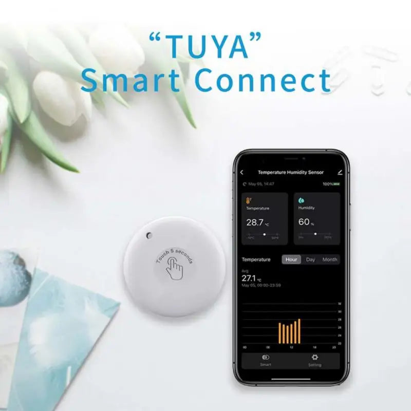 Mini Temperature And Humidity Meter Sensor Tuya Compatible Thermometer Hygrometer Smart Home Digital Weather Station