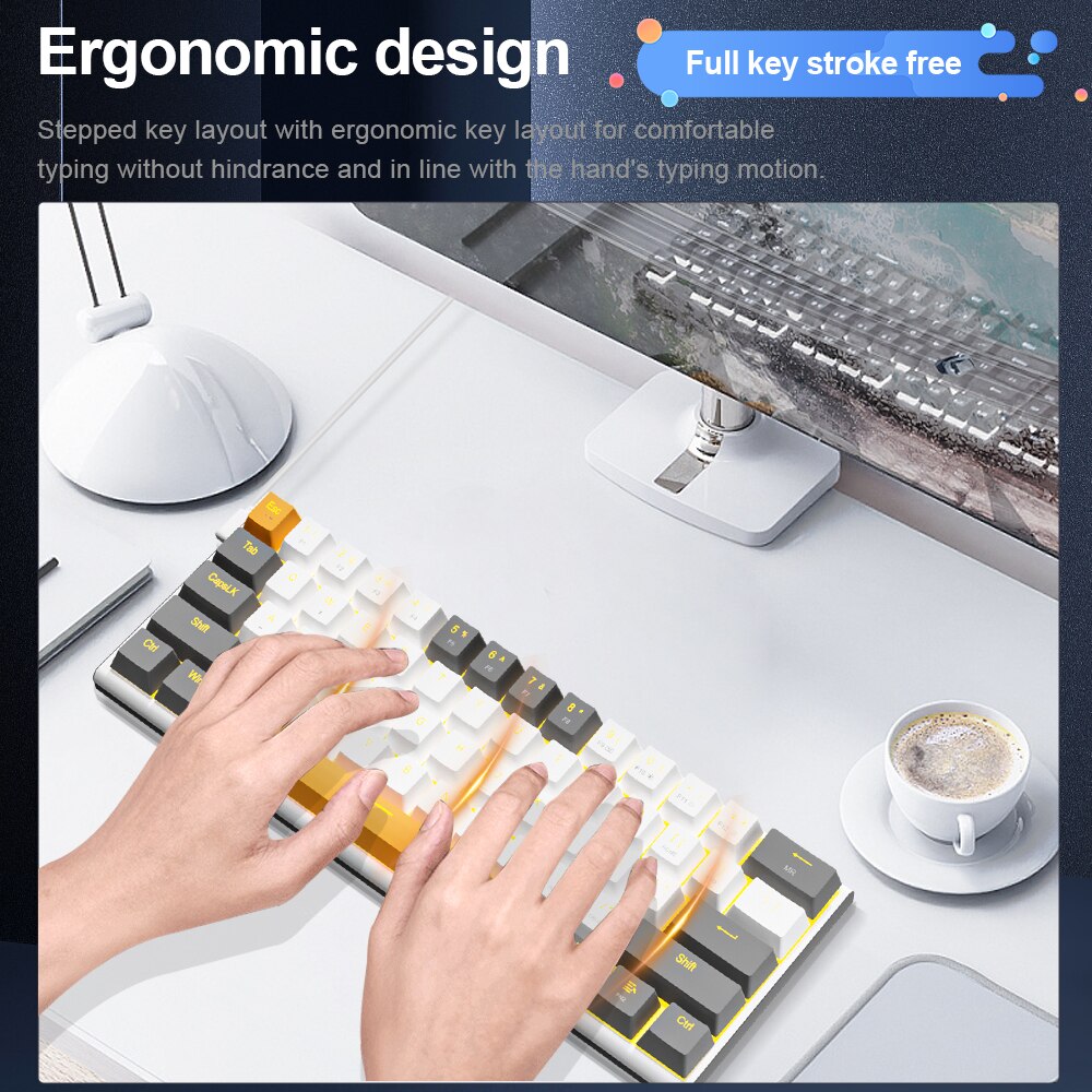 E-YOOSO Z11 USB Mechanical Gaming Wired Keyboard Red Switch 61 Keys Gamer Russian Brazilian Portuguese for Computer PC Laptop