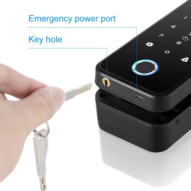 3D Face Recognition Smart Lock Infrared Sensor Tuya APP WIFI Biometric Electronic Fingerprint Unlock Glass Door Lock Wooden Door