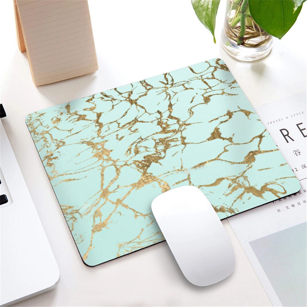 Marble Nordic Style Small Mouse Pad Computer Laptop Mousepad Rectangle Non-slip Rubber Base Deskpad Table Mat Desk Accessories
