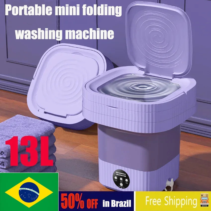 13L Portable Mini Folding Washing Machines Socks Underwear Panties Retractable Automatic Washing Machine Travel Home Bra Washer