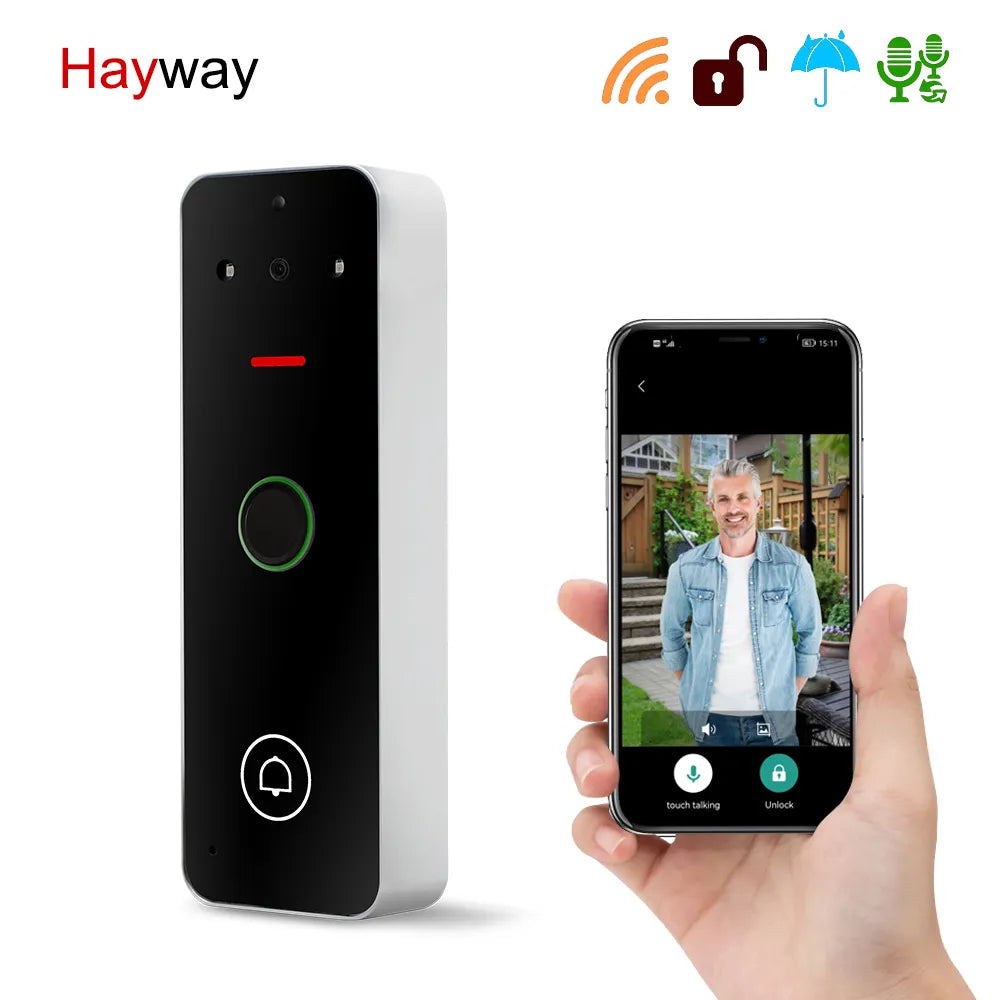 Hayway Wireless WIFI Video Doorbell Tuya Video Door Phone Home Video intercom Camera IP65 Waterproof Fingerprint Unlocking