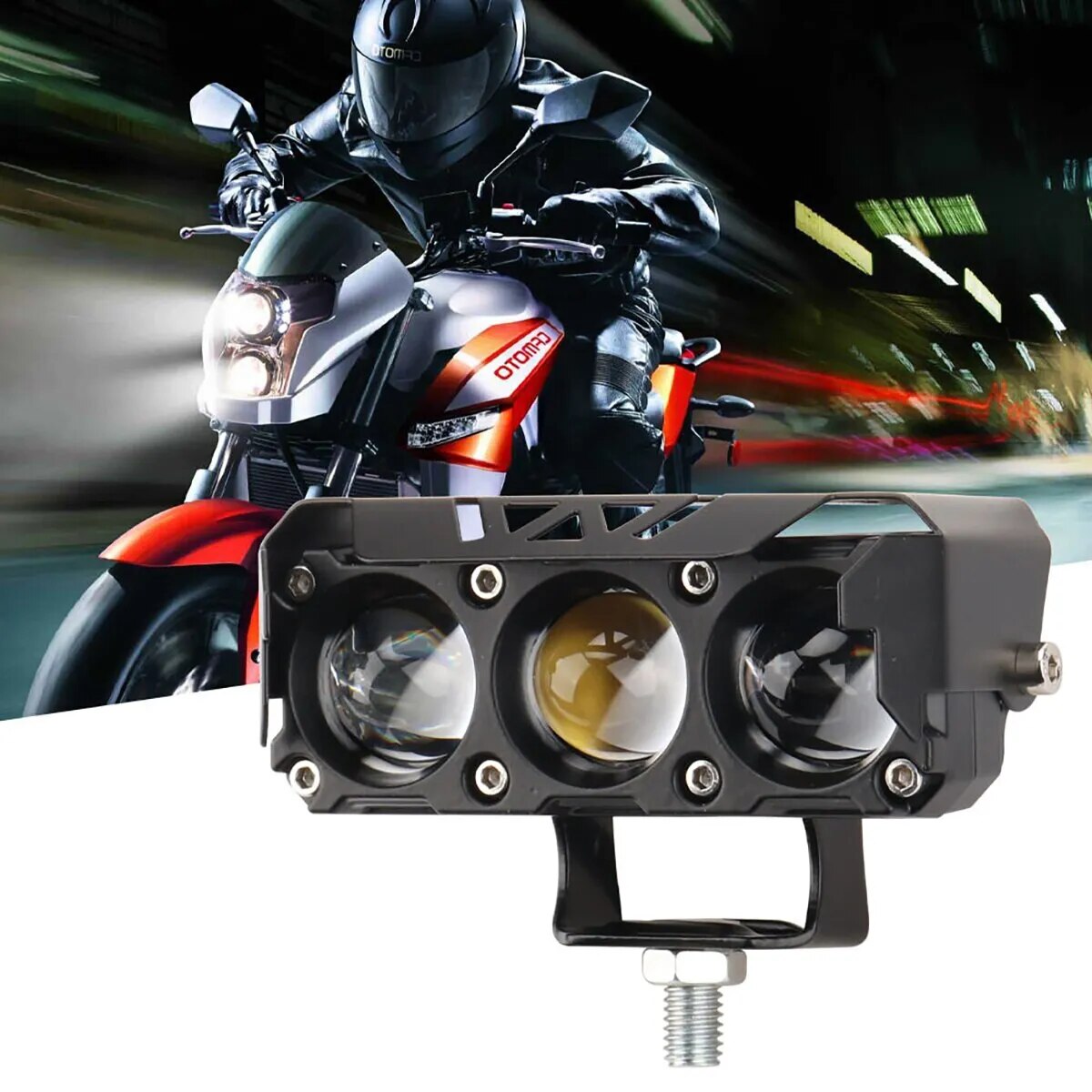 Car Work LIghts Motorcycle LED Dual Color Mini Lens Headlight Driving Light Fog Lamps Motorcycle Headlights SUV UTV Spotlight