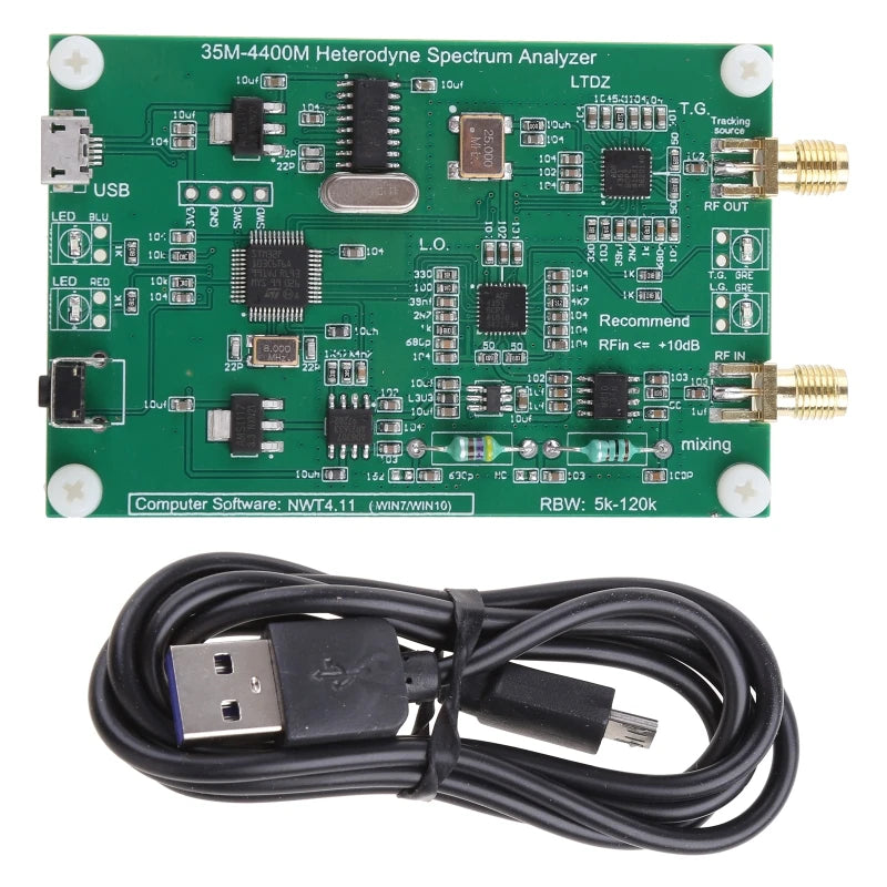 35M-4400M USB Spectrum Analyzer Module Spectrum Tool Single Circuit/Screen/Metal