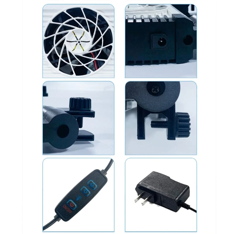 Adjustable Aquariums Hangable Cooling Fan Low Noise Air Cooler for Fishtanks
