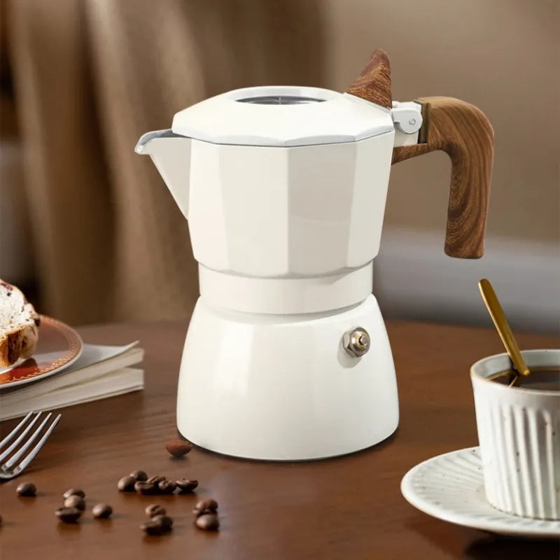 Double-valve Moka Pot Traditional Hand-brew Italian High-temperature Extraction Kitchen Household Espresso Coffee Appliance