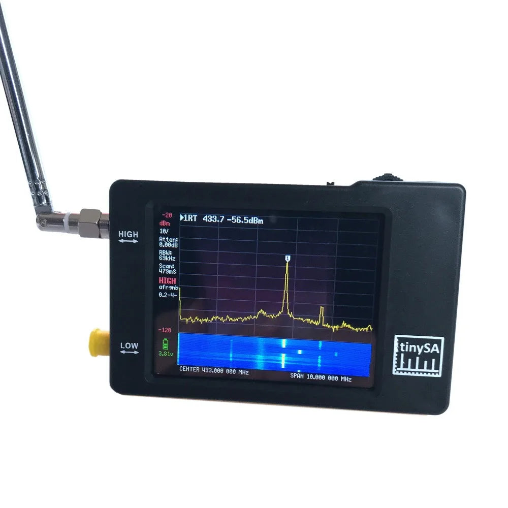 TinySA Spectrum Analyzer Upgraded Version V0.3.1_E Portable 2.8" Display 100kHz to 960MHz with ESD Protected Signal Generator