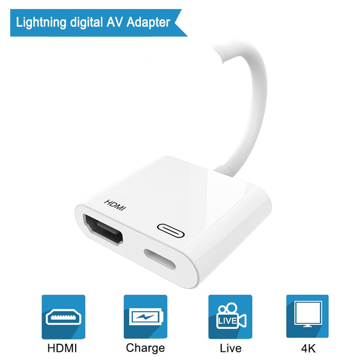 Original Lightning to HDMI Adapter 1080P Digital AV Converter 4K Charge Cable Connector HD for iPhone 12/X/XR/Xs Max/11/iPad Air