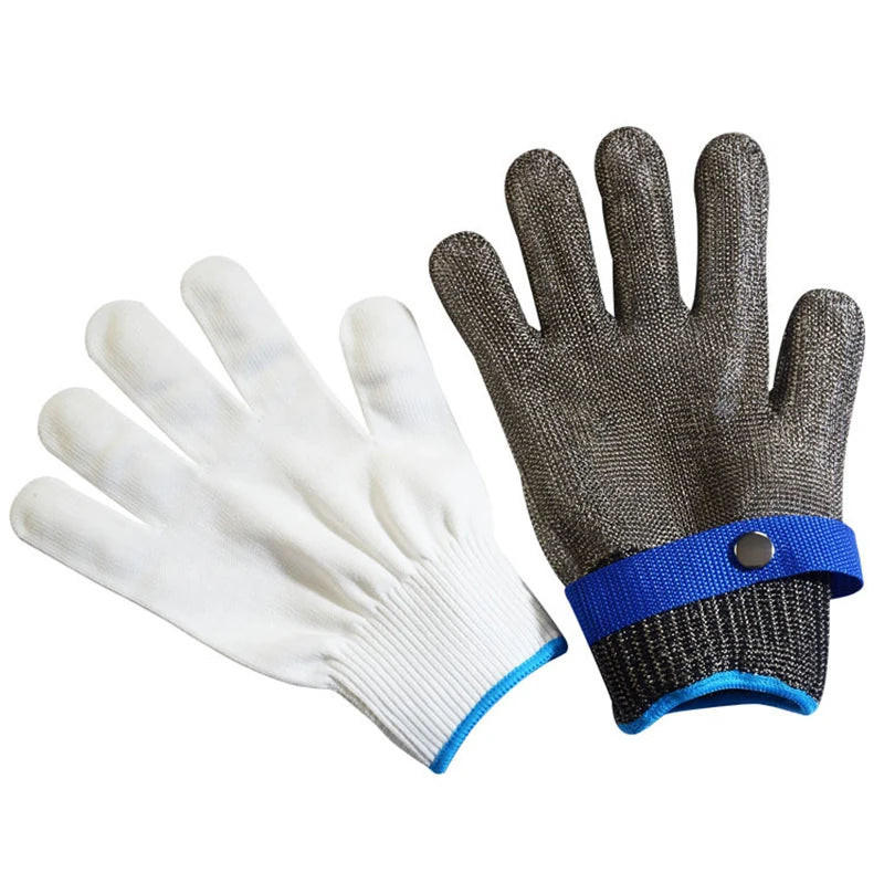 Anti cutting gloves for slaughtering and killing fish level 5 anti cutting hand protection  stainless steel wire metal gloves